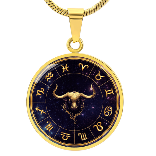 Taurus | Gold Celestial Zodiac Wheel Necklace