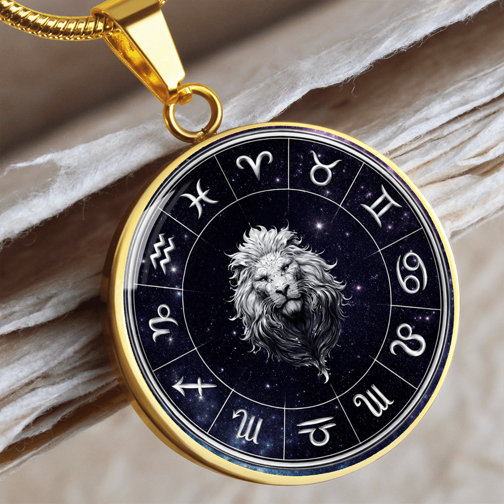 Leo | Silver Celestial Zodiac Wheel Necklace