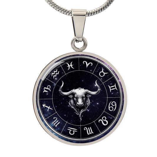 Taurus | Silver Celestial Zodiac Wheel Necklace