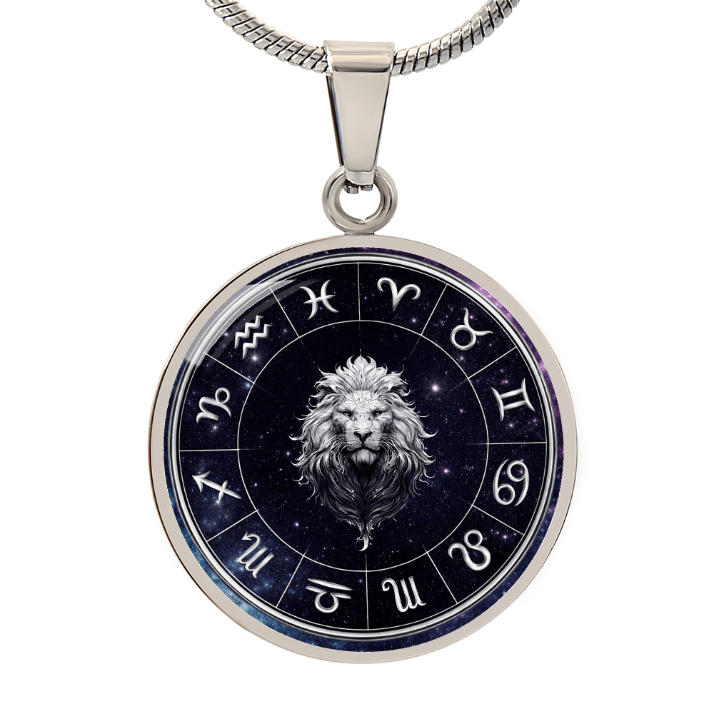 Leo | Silver Celestial Zodiac Wheel Necklace