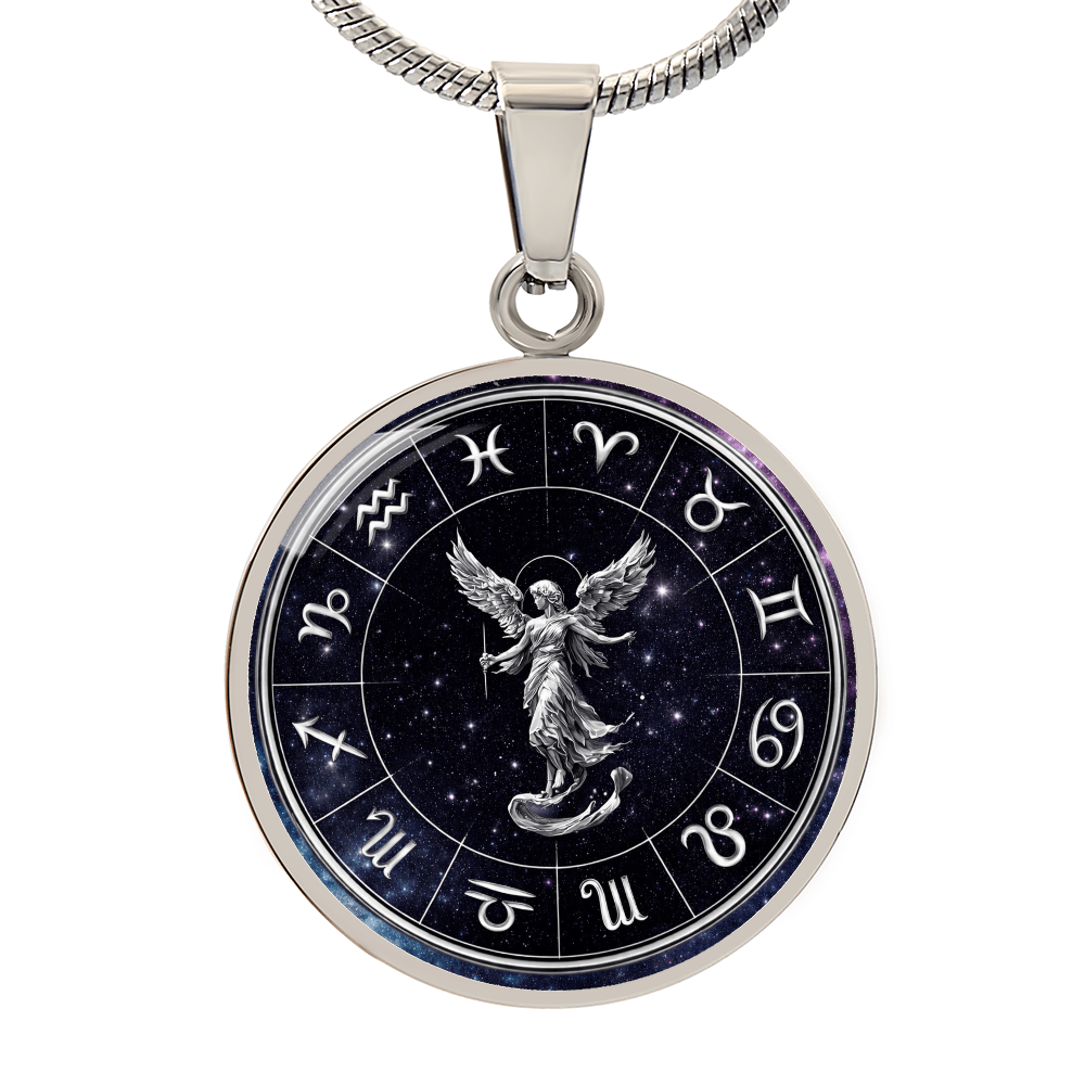 Virgo | Silver Celestial Zodiac Wheel Necklace