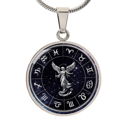 Virgo | Silver Celestial Zodiac Wheel Necklace