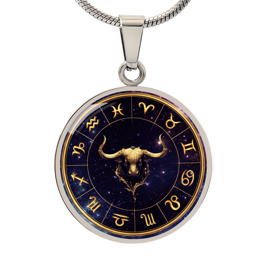 Taurus | Gold Celestial Zodiac Wheel Necklace