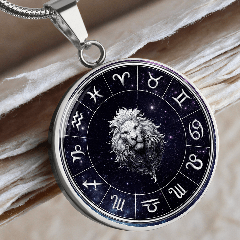 Leo | Silver Celestial Zodiac Wheel Necklace
