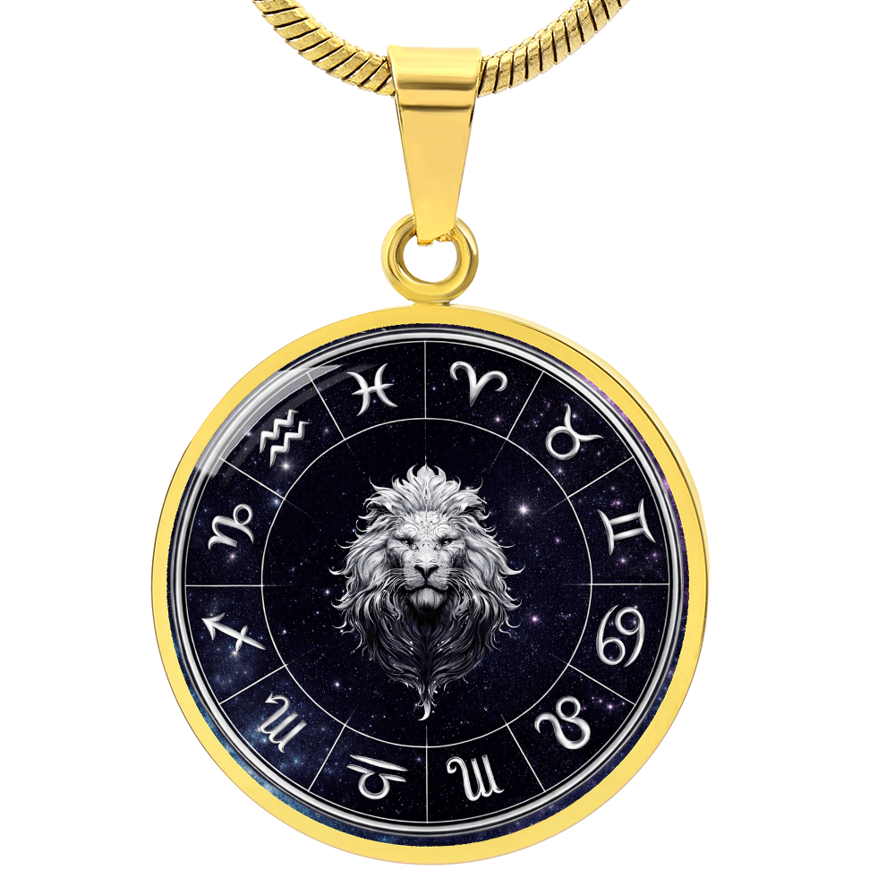 Leo | Silver Celestial Zodiac Wheel Necklace