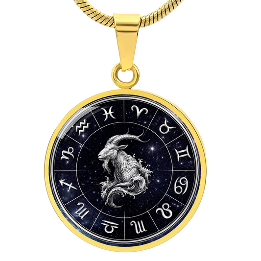Capricorn | Silver Celestial Zodiac Wheel Necklace