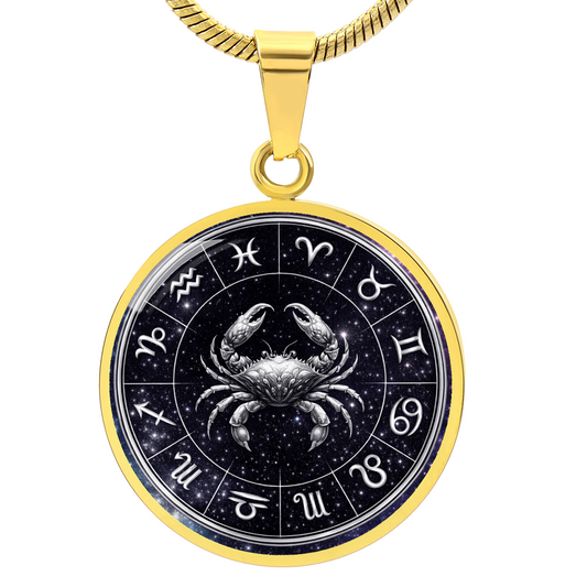 Cancer | Silver Celestial Zodiac Wheel Necklace