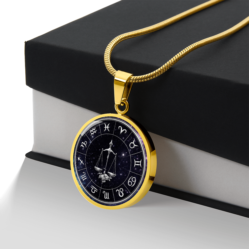 Libra | Silver Celestial Zodiac Wheel Necklace